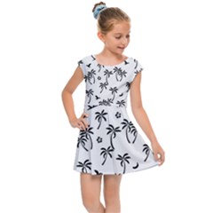 Tropical Pattern Kids Cap Sleeve Dress