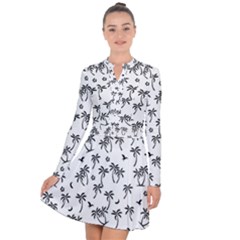 Tropical Pattern Long Sleeve Panel Dress