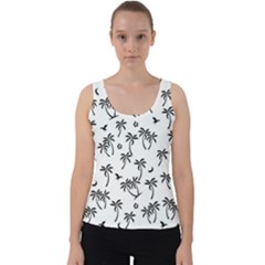 Tropical Pattern Velvet Tank Top