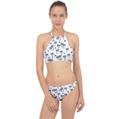 Tropical Pattern Racer Front Bikini Set