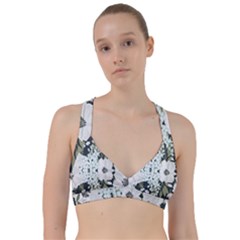 White Vintage Florals Sweetheart Sports Bra