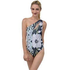 White Vintage Florals To One Side Swimsuit