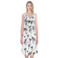 Tropical Pattern Midi Sleeveless Dress by Valentinaart