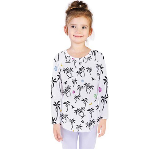 Tropical Pattern Kids  Long Sleeve Tee by Valentinaart