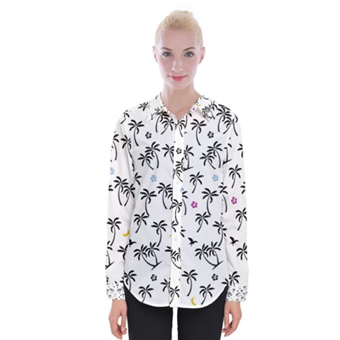 Tropical Pattern Womens Long Sleeve Shirt by Valentinaart