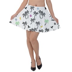 Tropical Pattern Velvet Skater Skirt by Valentinaart