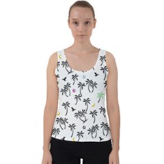 Tropical Pattern Velvet Tank Top by Valentinaart