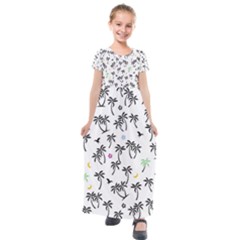 Tropical Pattern Kids  Short Sleeve Maxi Dress by Valentinaart