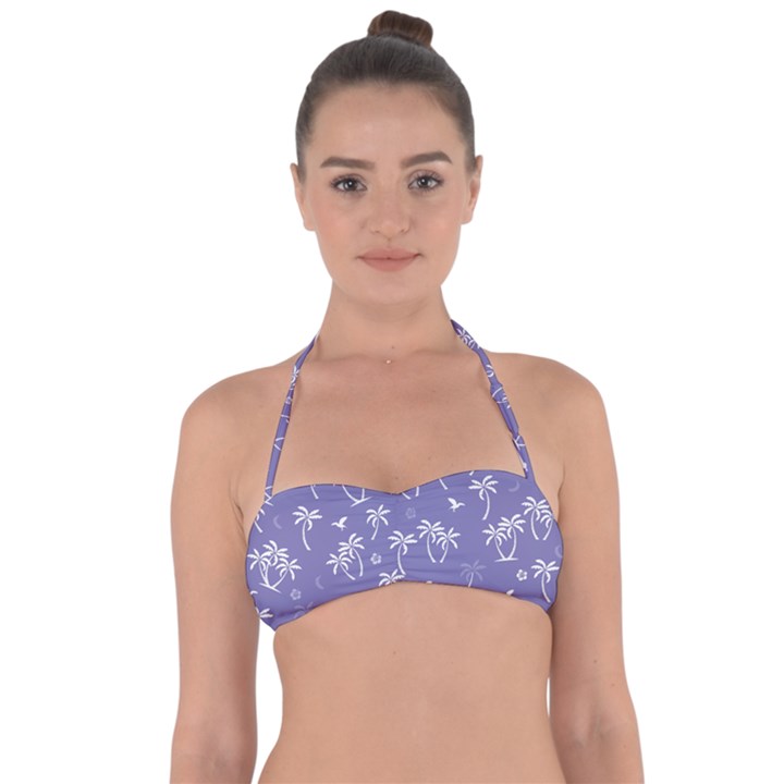 Tropical pattern Halter Bandeau Bikini Top