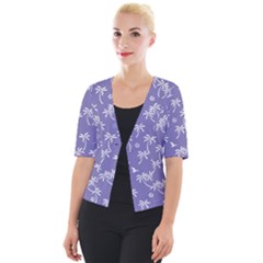 Tropical Pattern Cropped Button Cardigan