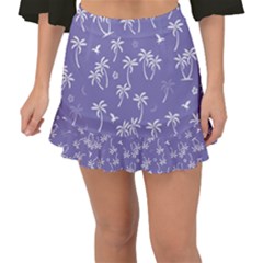 Tropical Pattern Fishtail Mini Chiffon Skirt