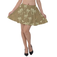 Tropical Pattern Velvet Skater Skirt by Valentinaart