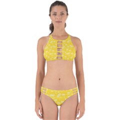 Tropical Pattern Perfectly Cut Out Bikini Set