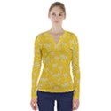 Tropical pattern V-Neck Long Sleeve Top View1