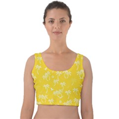 Tropical Pattern Velvet Crop Top by Valentinaart