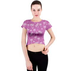 Tropical Pattern Crew Neck Crop Top by Valentinaart