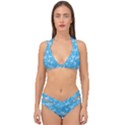 Tropical pattern Double Strap Halter Bikini Set View1