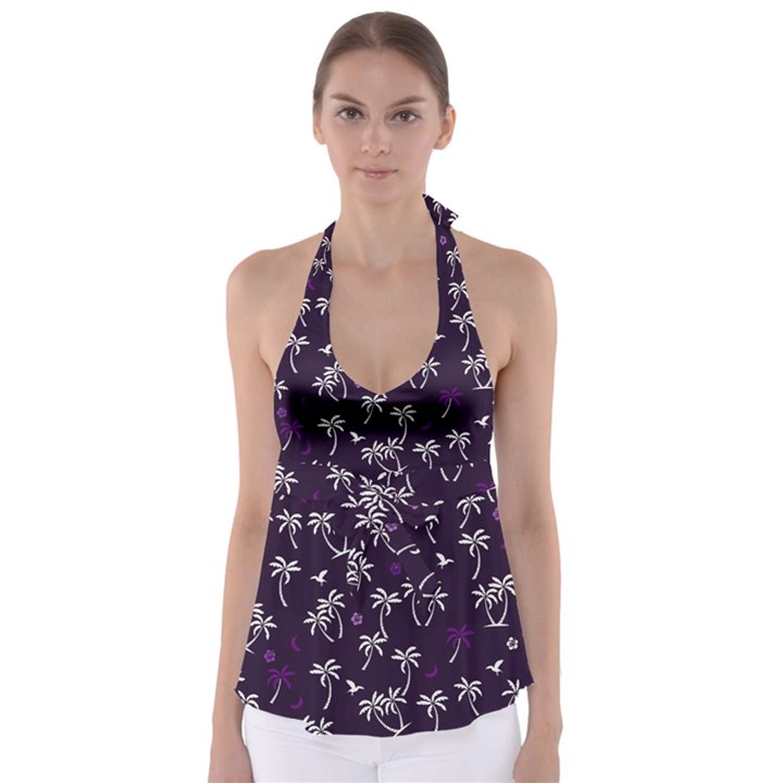 Tropical pattern Babydoll Tankini Top