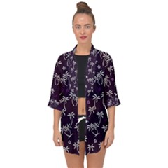 Tropical Pattern Open Front Chiffon Kimono by Valentinaart