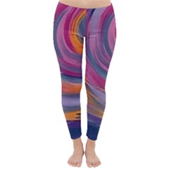 Purple Circles Swirls Classic Winter Leggings