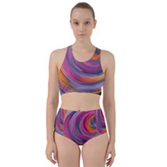 Purple Circles Swirls Racer Back Bikini Set by flipstylezfashionsLLC