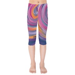 Purple Circles Swirls Kids  Capri Leggings  by flipstylezfashionsLLC