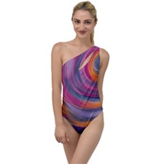 Purple Circles Swirls To One Side Swimsuit