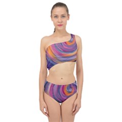 Purple Circles Swirls Spliced Up Two Piece Swimsuit by flipstylezfashionsLLC