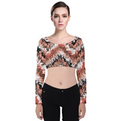 Watercolor Native Zig Zags Velvet Crop Top