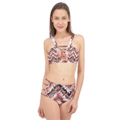 Watercolor Native Zig Zags Cage Up Bikini Set