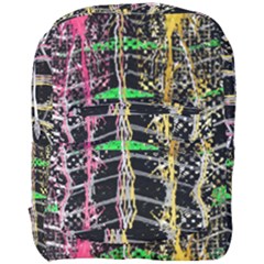 Pink Green Paint Battle And Black Lightning  Zigzag Full Print Backpack by flipstylezfashionsLLC