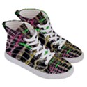 Pink green paint battle and black lightning  zigzag Men s Hi-Top Skate Sneakers View3