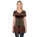 Brown and gold Aztec design  Short Sleeve Tunic  View1