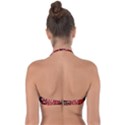 Beautiful black and red florals  Halter Bandeau Bikini Top View2