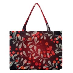 Beautiful Black And Red Florals  Medium Tote Bag