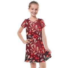 Beautiful Black And Red Florals  Kids  Cross Web Dress