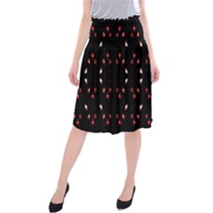 Beautiful Elegant Roses On Black  Midi Beach Skirt by flipstylezfashionsLLC