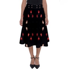 Beautiful Elegant Roses On Black  Perfect Length Midi Skirt by flipstylezfashionsLLC