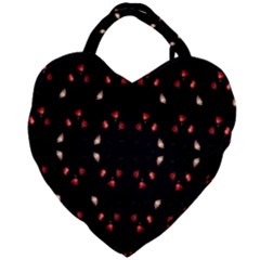 Beautiful Elegant Roses On Black  Giant Heart Shaped Tote by flipstylezfashionsLLC