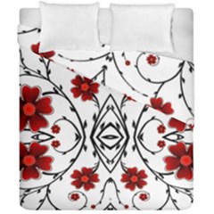 Beautiful Red Flowers Seamless Duvet Cover Double Side (california King Size)