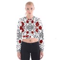 Beautiful red flowers seamless Cropped Sweatshirt View1