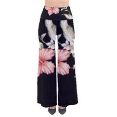 Beautiful Tropical Black Pink Florals  So Vintage Palazzo Pants by flipstylezfashionsLLC