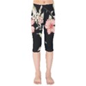 Beautiful tropical Black Pink Florals  Kids  Capri Leggings  View1