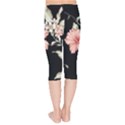 Beautiful tropical Black Pink Florals  Kids  Capri Leggings  View2