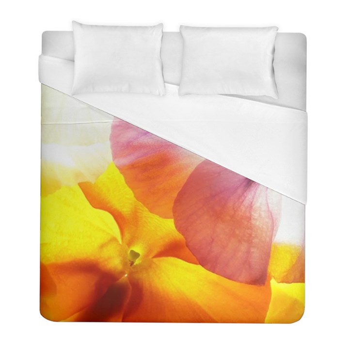 Big colorful tropical yellow and purple  Duvet Cover (Full/ Double Size)