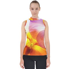 Big Colorful Tropical Yellow And Purple  Shell Top by flipstylezfashionsLLC