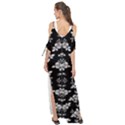 Black and white florals background  Maxi Chiffon Cover Up Dress View2