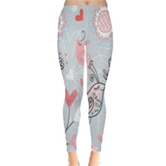 Cute Love Birds Valentines Day Theme  Leggings 