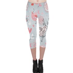 Cute Love Birds Valentines Day Theme  Capri Leggings  by flipstylezfashionsLLC