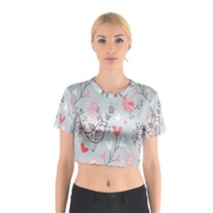 Cute Love Birds Valentines Day Theme  Cotton Crop Top by flipstylezfashionsLLC